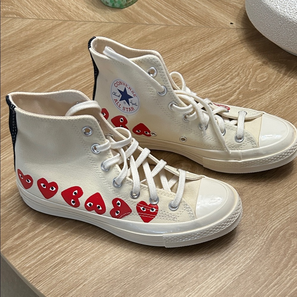 Converse Comme De Garcons Chuck Taylor High-Tops with Red Heart Motif